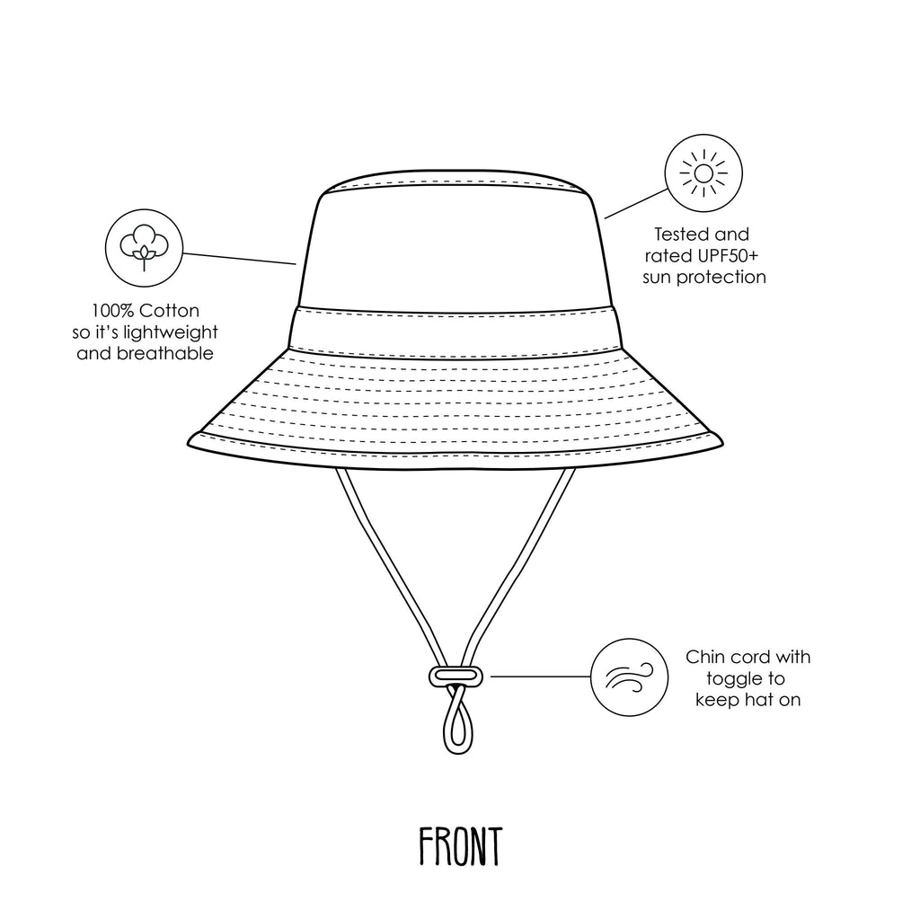 Aussie Sunset Wide Brim Bucket Hat - Acorn Kids Accessories