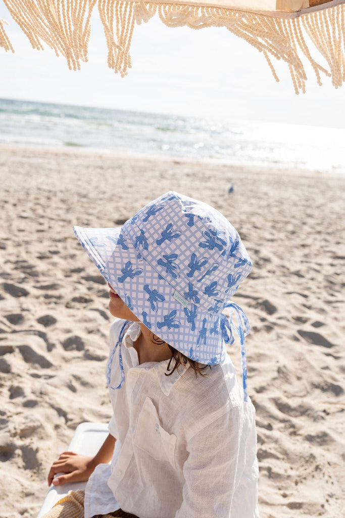 Blue Lobster Wide Brim Swim Hat - Acorn Kids Accessories