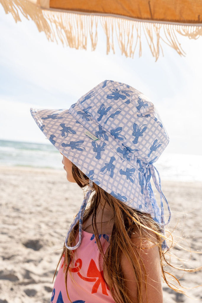 Blue Lobster Wide Brim Swim Hat - Acorn Kids Accessories