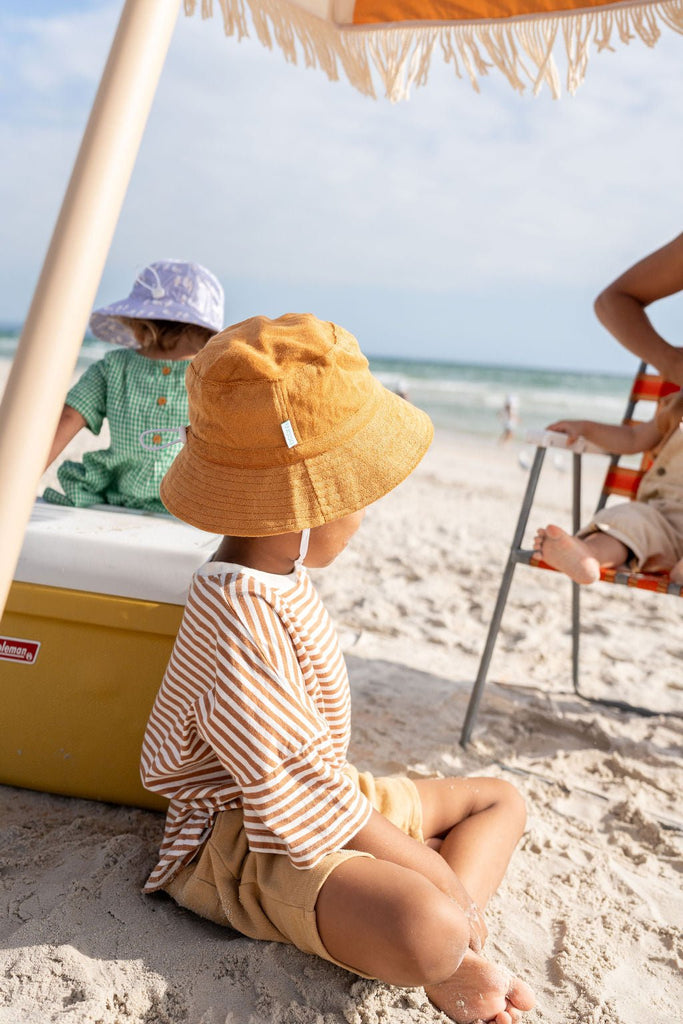 Caramel Terry Towelling Bucket Hat - Acorn Kids Accessories