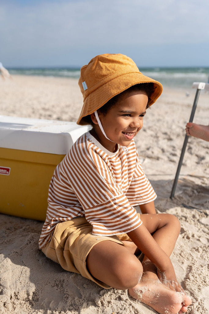 Caramel Terry Towelling Bucket Hat - Acorn Kids Accessories