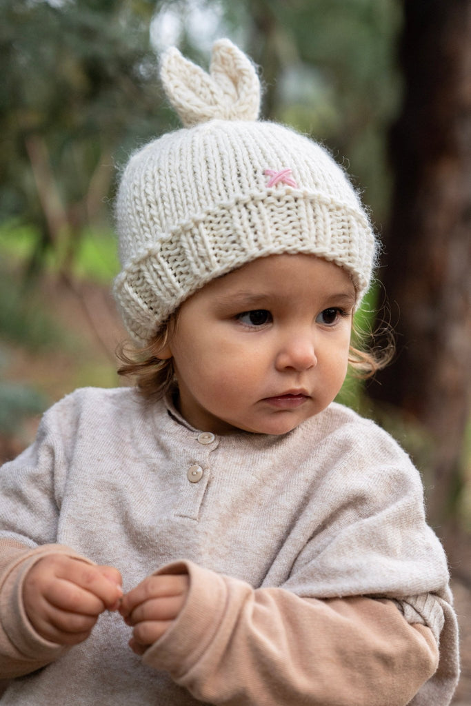 Cottontail Beanie, Booties and Mittens Cream - Acorn Kids Accessories
