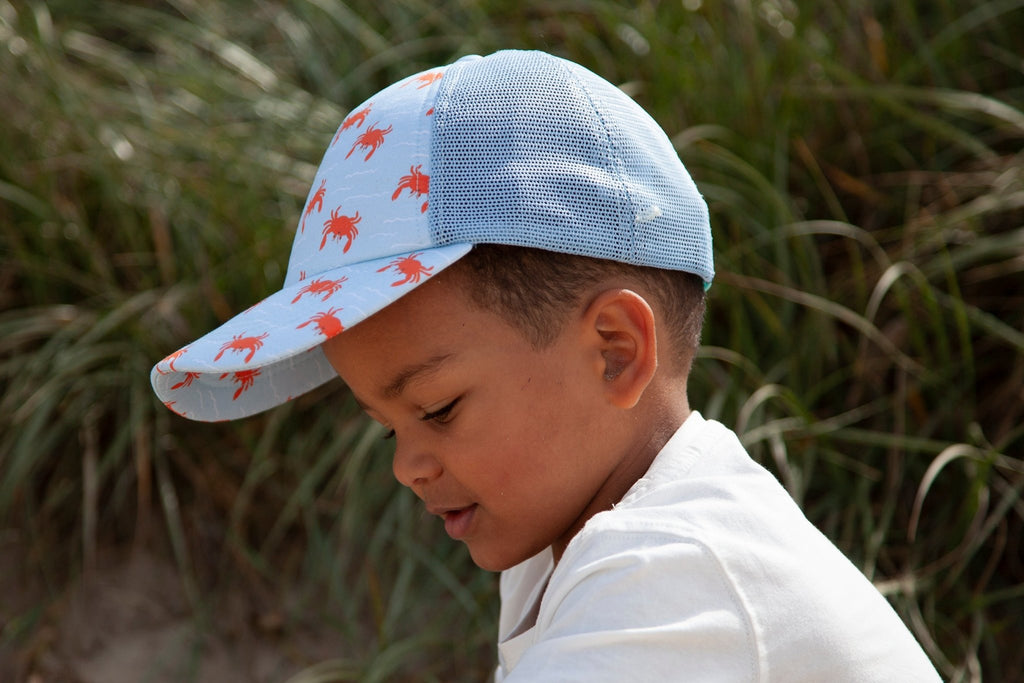 Crab Wide Brim Swim Hat and Trucker Cap Bundle - Acorn Kids Accessories