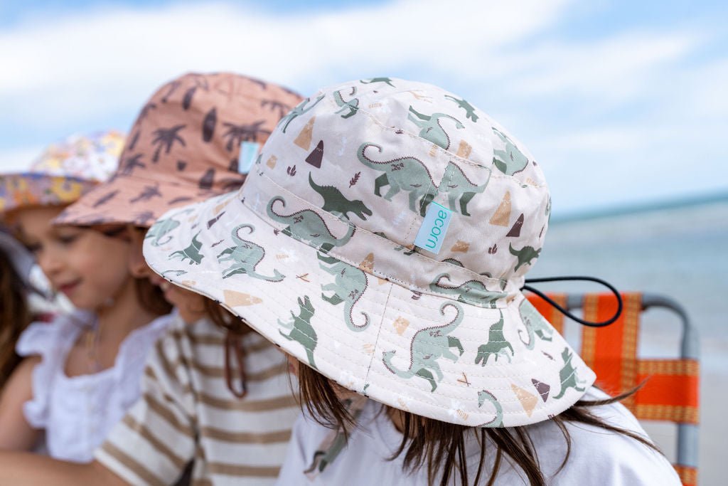 Dino Delight Wide Brim Bucket Hat - Acorn Kids Accessories