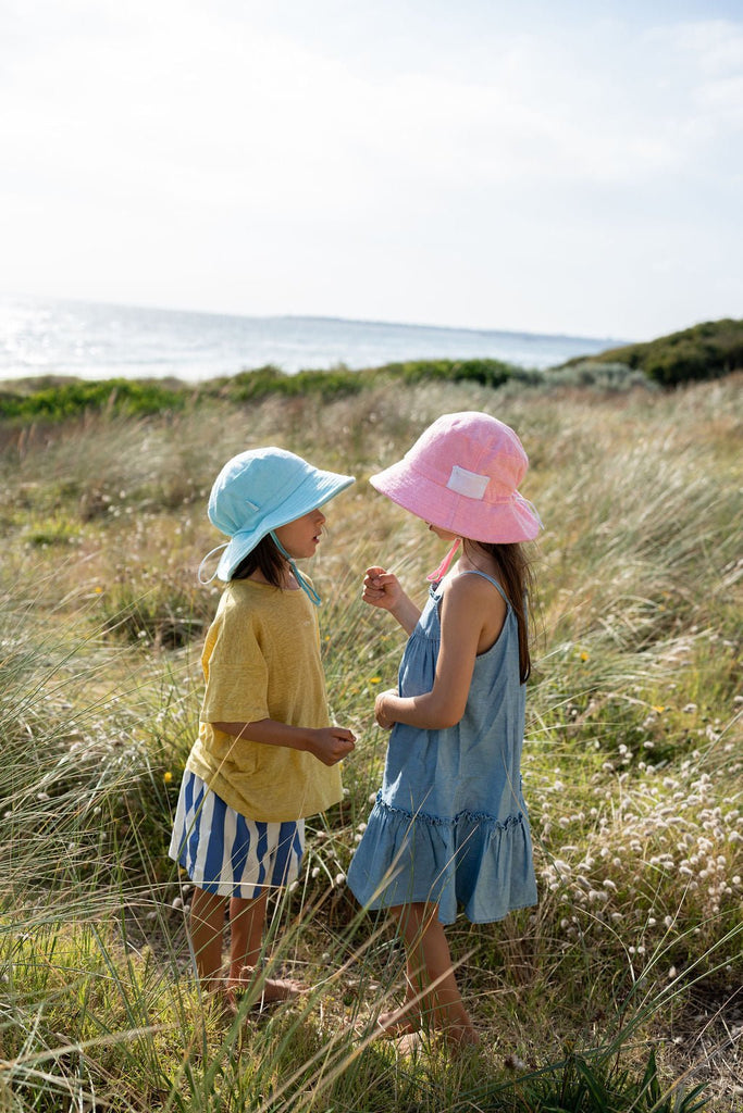 Light Blue Terry Towelling Bucket Hat - Acorn Kids Accessories