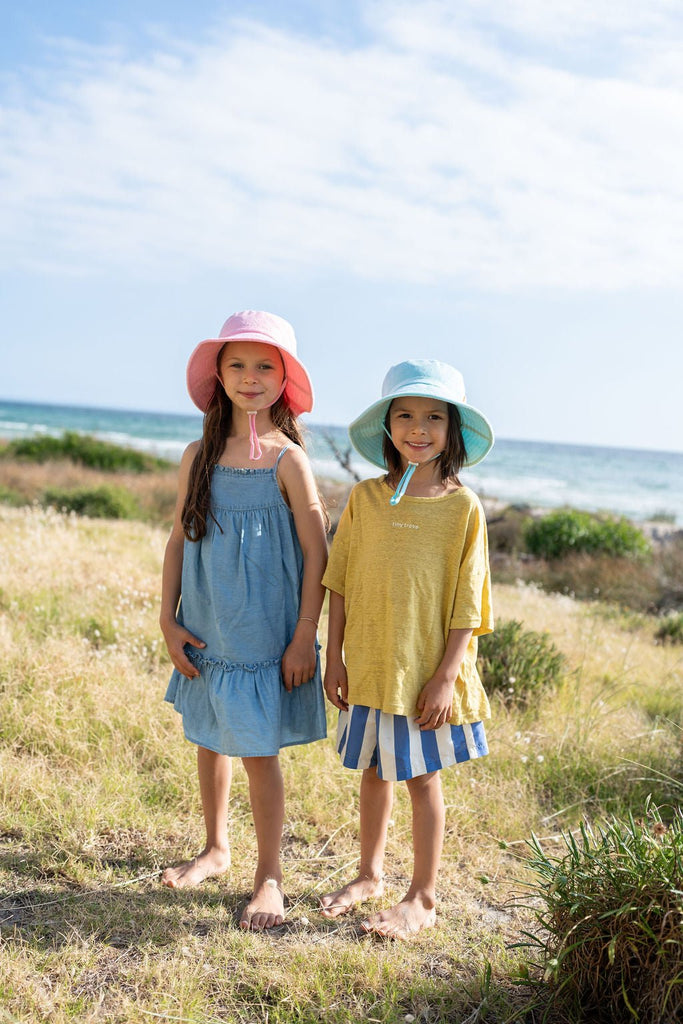 Light Blue Terry Towelling Bucket Hat - Acorn Kids Accessories