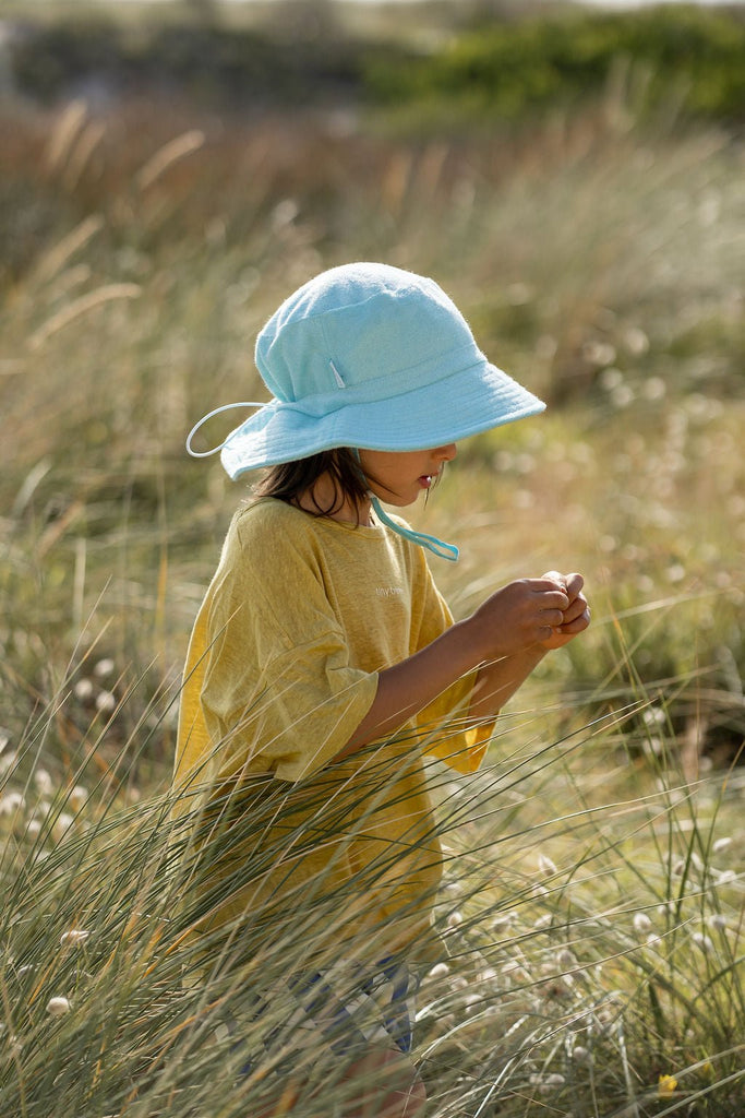 Light Blue Terry Towelling Bucket Hat - Acorn Kids Accessories