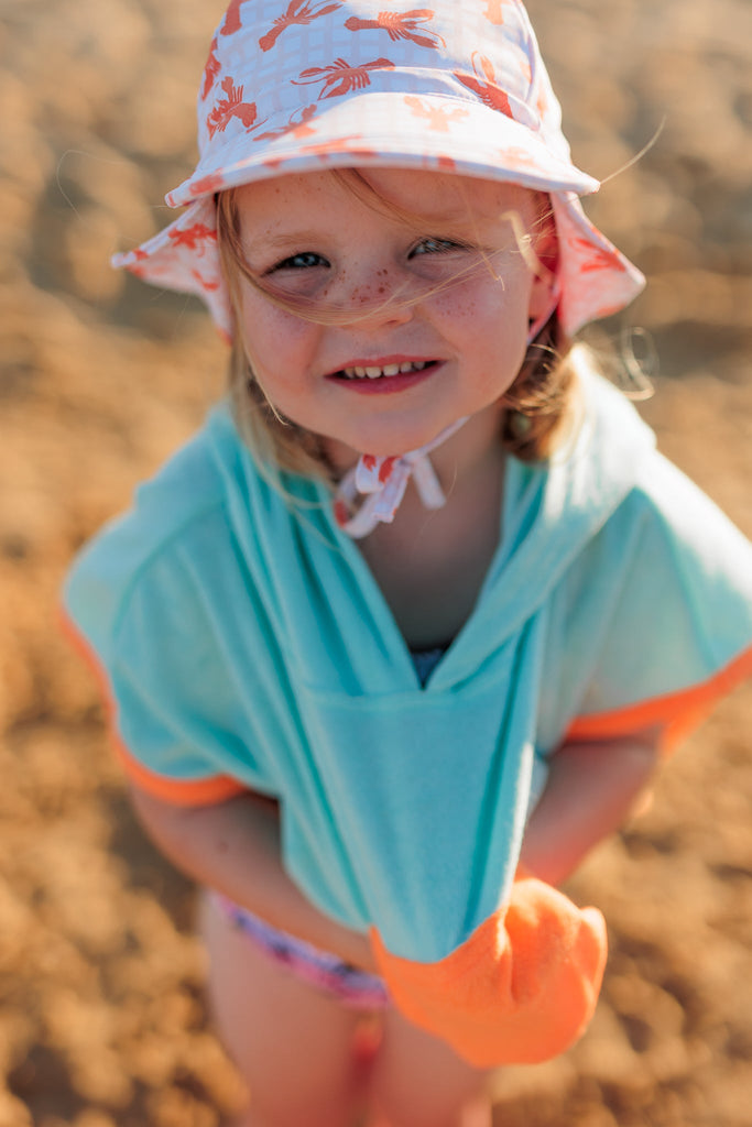 Light Blue Terry Towling Hooded Towel - Acorn Kids Accessories