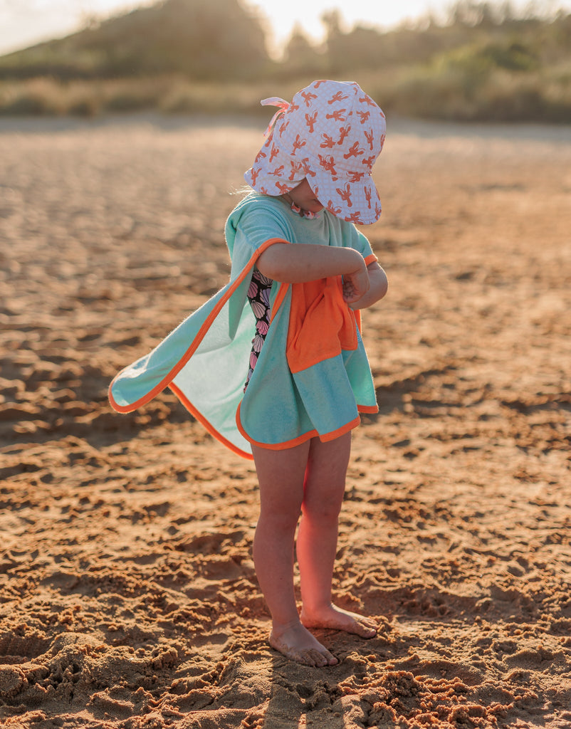 Light Blue Terry Towling Hooded Towel - Acorn Kids Accessories