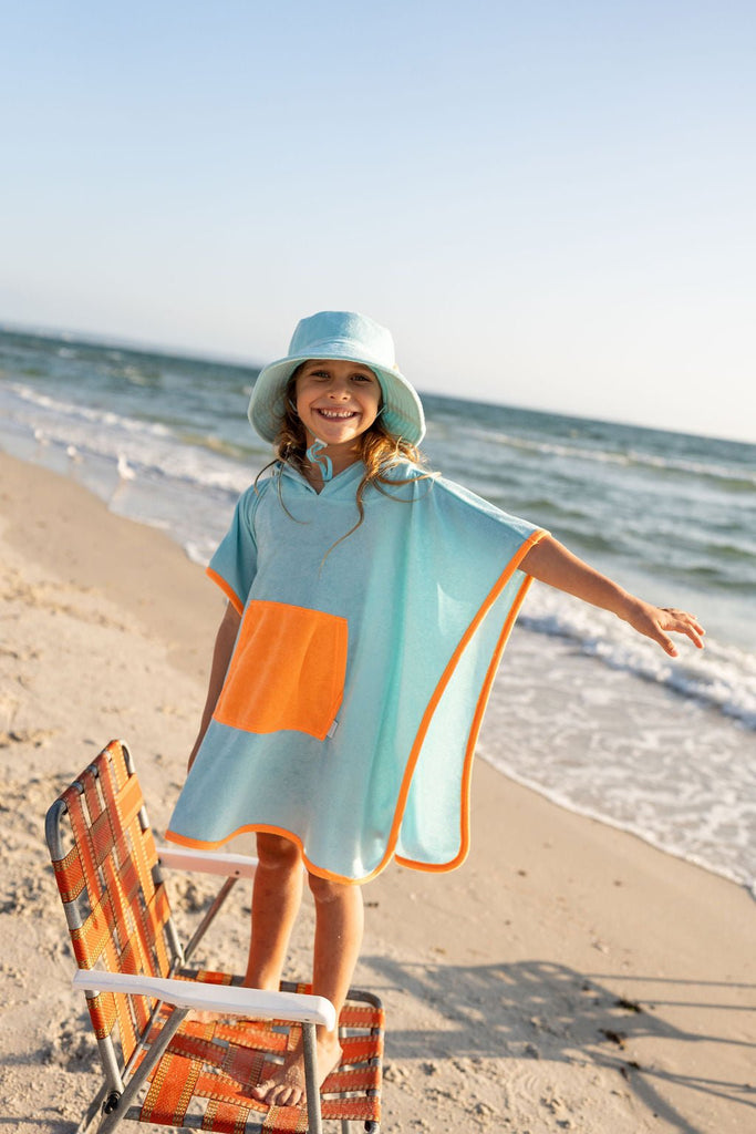 Light Blue Terry Towling Hooded Towel - Acorn Kids Accessories