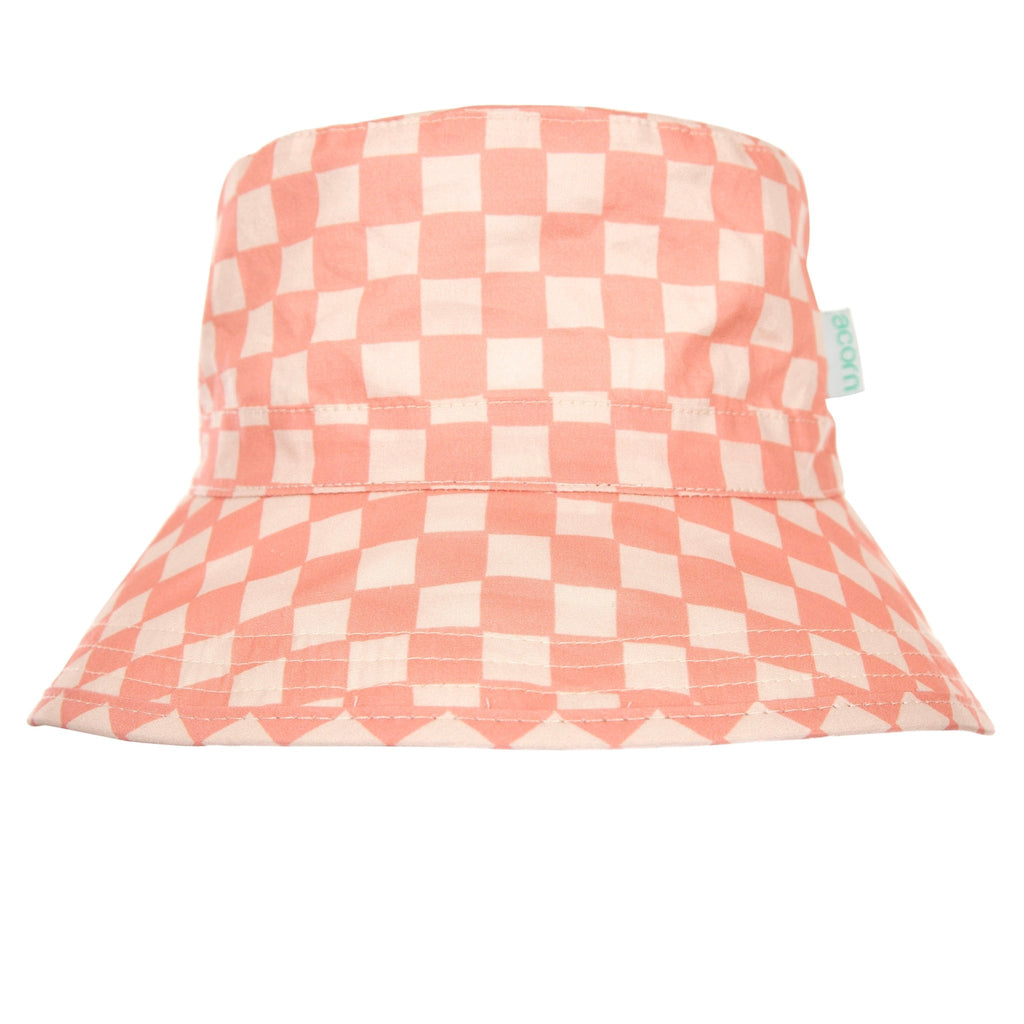 Pink Checks Broad Brim Bucket Hat - Acorn Kids Accessories