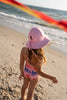 Pink Gingham Wide Brim Swim Hat - Acorn Kids Accessories