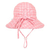 Pink Gingham Wide Brim Swim Hat - Acorn Kids Accessories