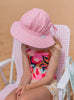 Pink Gingham Wide Brim Swim Hat - Acorn Kids Accessories