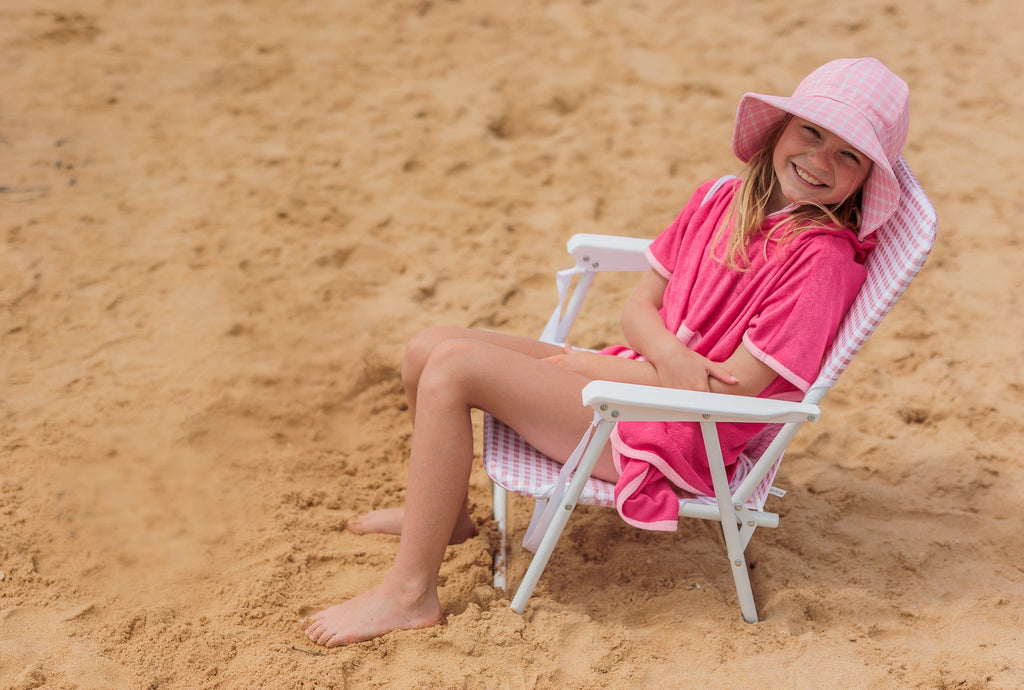 Pink Terry Towling Hooded Towel - Acorn Kids Accessories