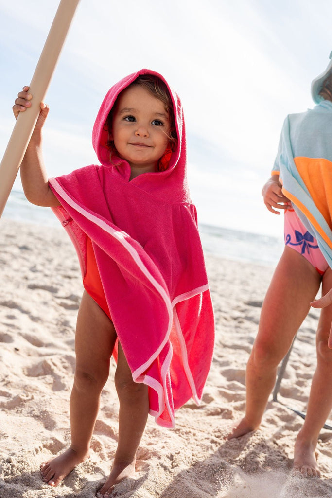 Pink Terry Towling Hooded Towel - Acorn Kids Accessories