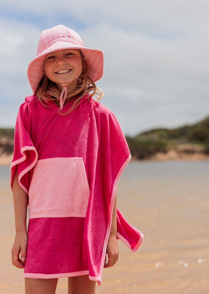 Pink Terry Towling Hooded Towel - Acorn Kids Accessories