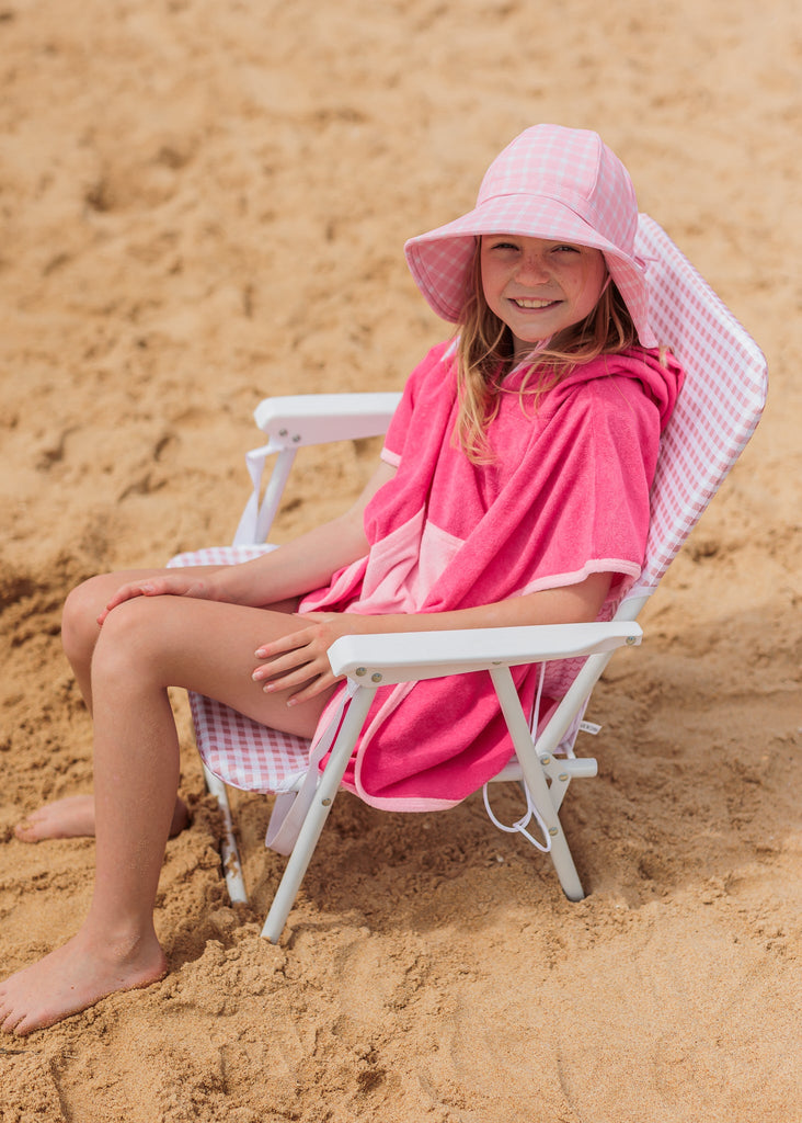 Pink Terry Towling Hooded Towel - Acorn Kids Accessories