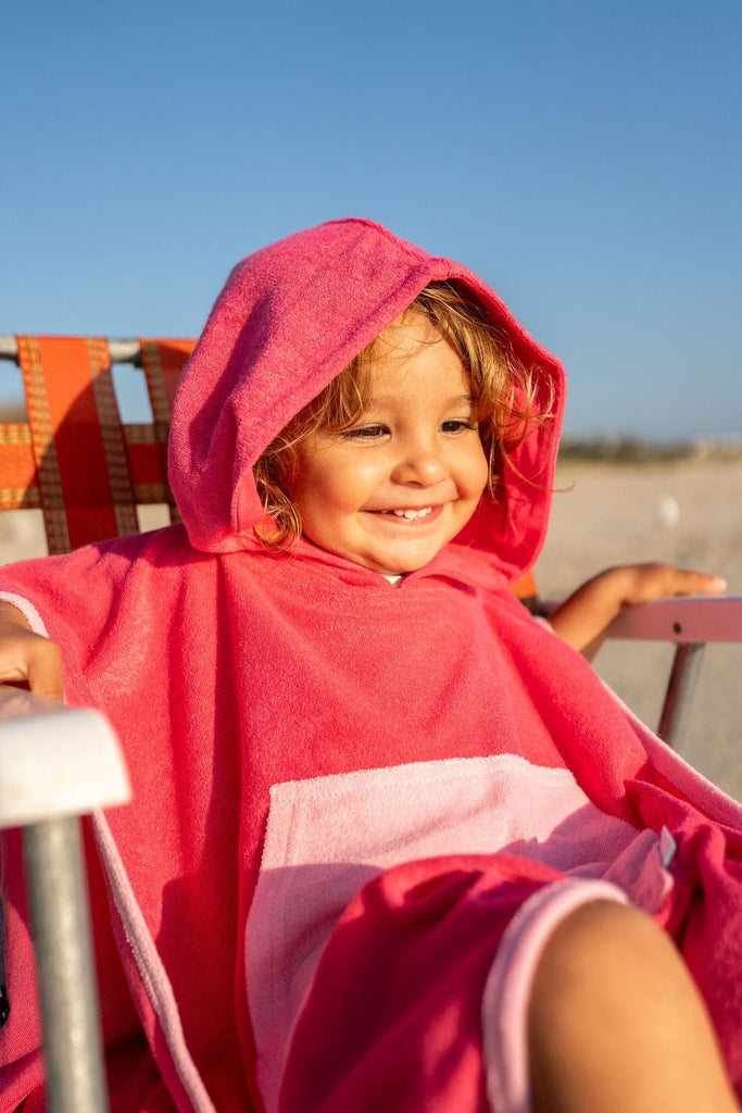 Pink Terry Towling Hooded Towel - Acorn Kids Accessories