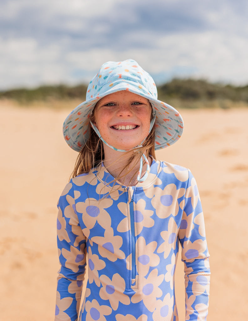 Tropical Reef Wide Brim Swim Hat and Swim Bag Bundle - Acorn Kids Accessories