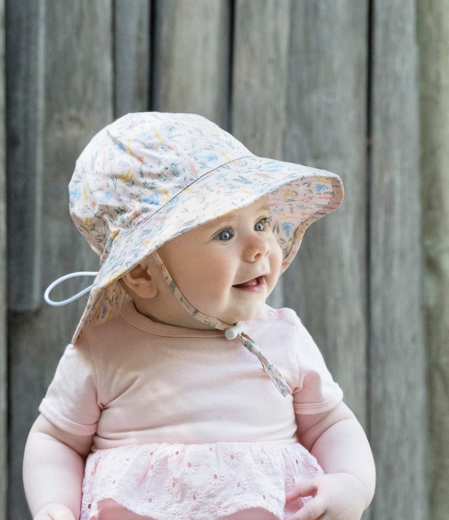 Wildflowers Infant Hat & Flap Cap Bundle - Acorn Kids Accessories